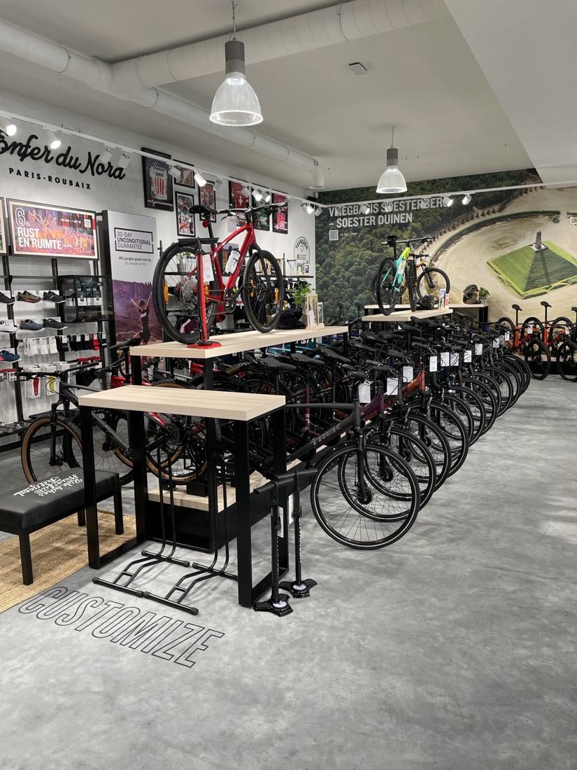 Interieur van de Trek-winkel in Amersfoort